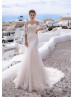 Ivory Lace Strapless Wedding Dress With Cape